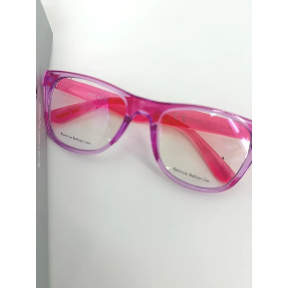 Steve Madden Kids Blue Light Blocking Glasses Pink Purple Ombre No Magnification